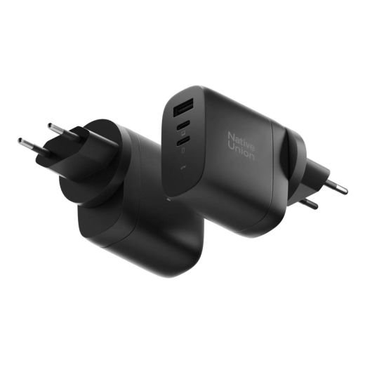 Зарядка Native Union Fast GaN Charger PD 67W 3 Ports Black (FAST-PD67-BLK-2CA)