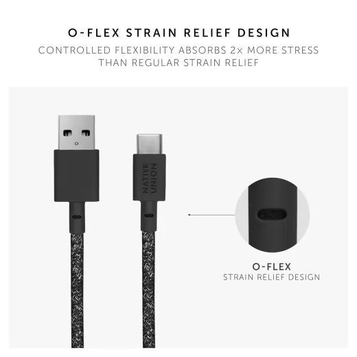 Кабель Native Union Belt Cable USB-A to USB-C Cosmos Black (1.2 метра) (BELT-AC-COS-NP)